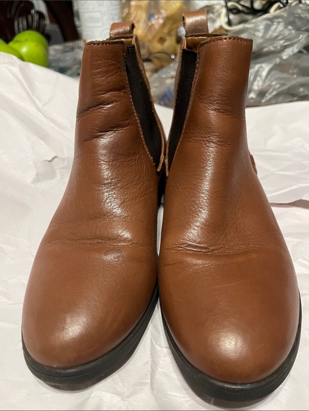 Aldo Brown Leather Chelsea Ankle Boots